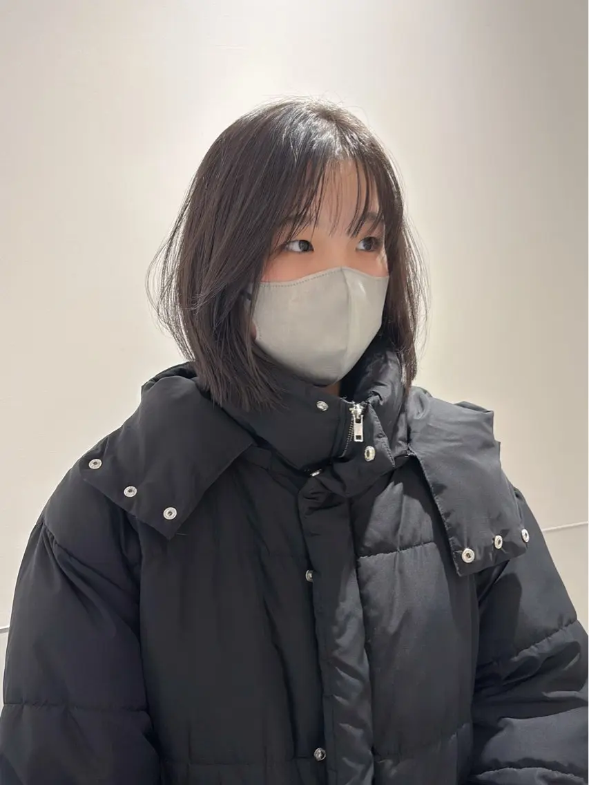 ミディアム カラー パーマ ヘアアレンジ メンズ 切りっぱなしボブ ボブレイヤー メンズ韓国風 ボブ くびれヘア カット ヘアカラー トリートメント 切りっぱなしヘアボブ ミディアムヘアRYOのヘアスタイル