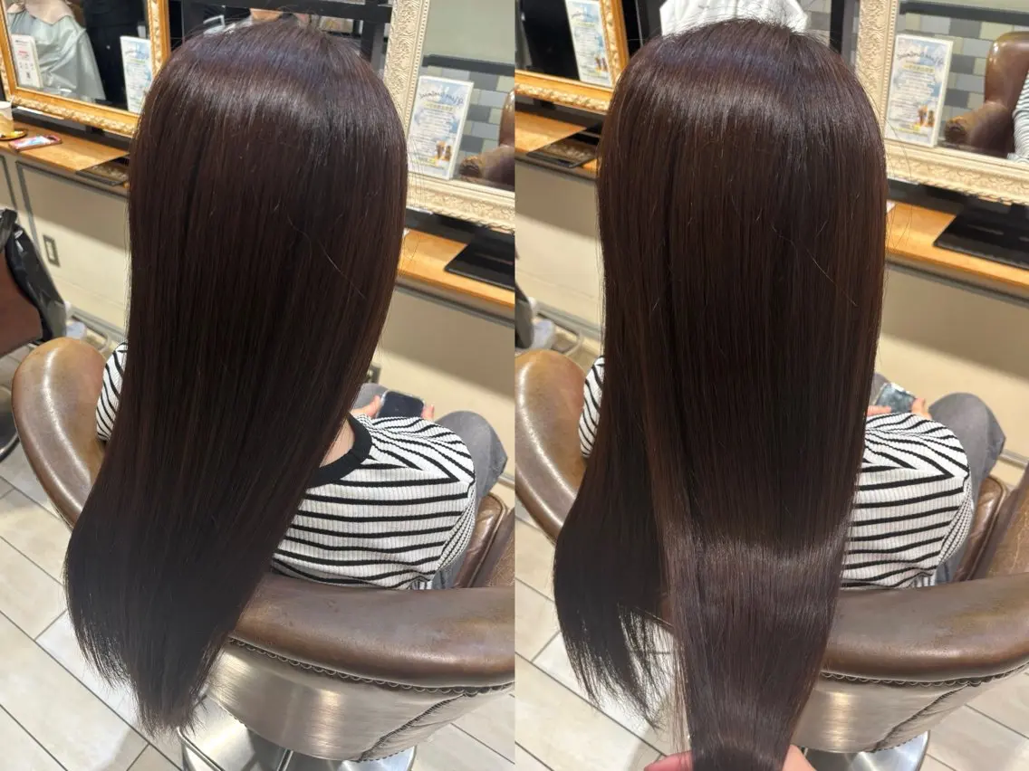 ロング 髪質改善 トリートメント 古屋 澪 艶髪✨縮毛矯正のヘアスタイル