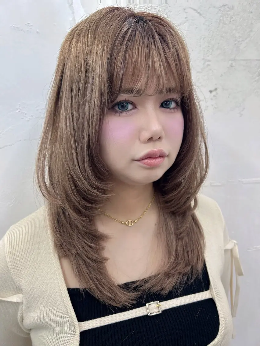 セミロング ハッシュカット ハイレイヤー レイヤーカット カット トリートメント レイヤー/エクステ alpha下妻のヘアスタイル