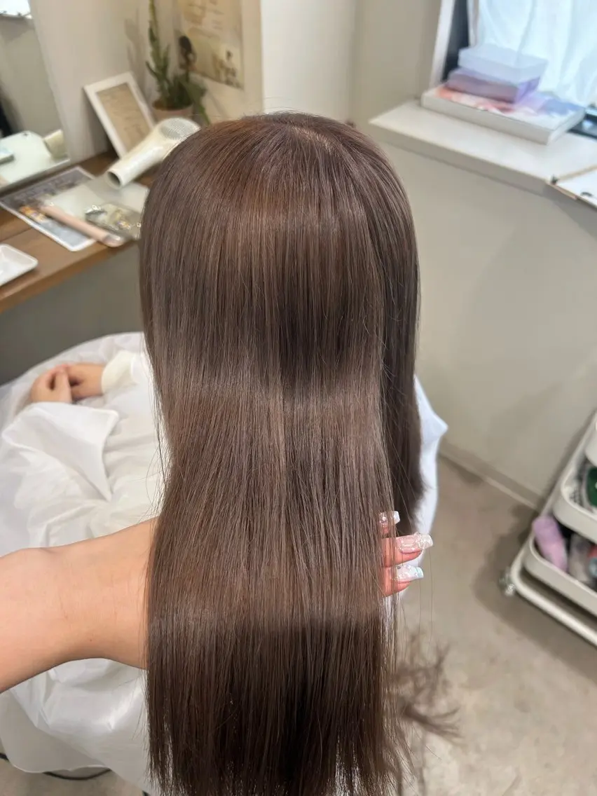ロング カラー shu ラベンダー/ピンクのヘアスタイル
