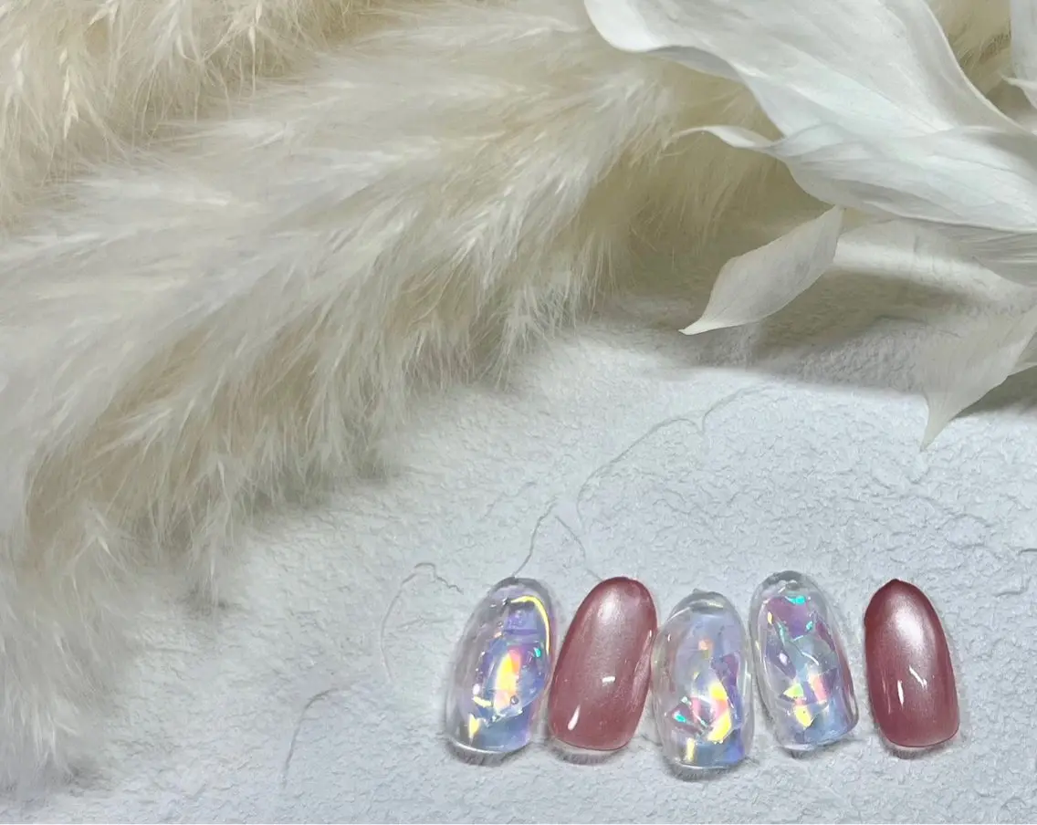 ネイル オーロラネイル フットネイル フレンチネイル ジェルネイル 氷ネイル・うるうるネイル mogunail &blowのネイルデザイン