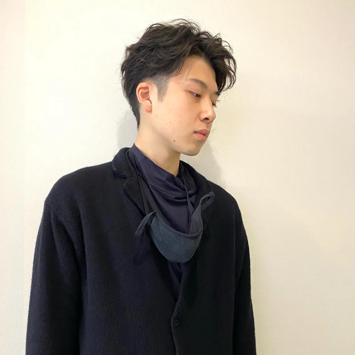 パーマ メンズ センターパート マッシュ メンズパーマ メンズショート スパイラルパーマ カット パーマ 永野 正芳のヘアスタイル
