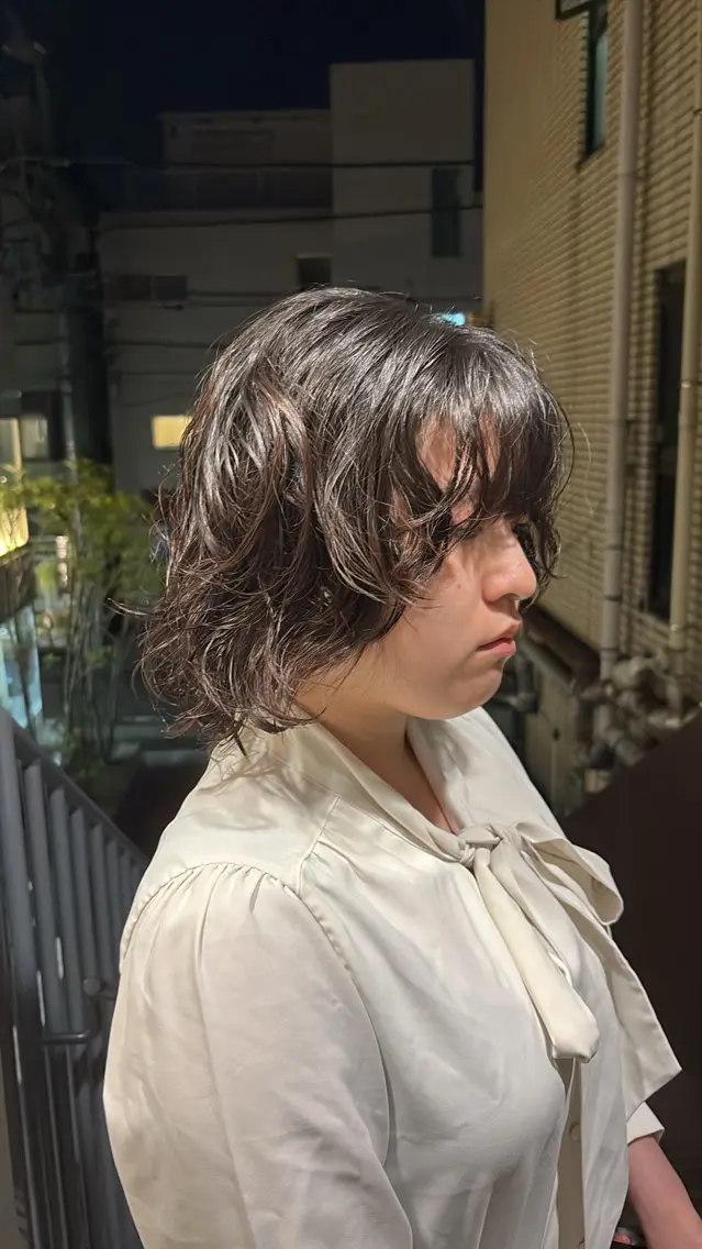 ミディアム パーマ ミディアムパーマ ウルフカット anji /ハイトーン・パーマのヘアスタイル