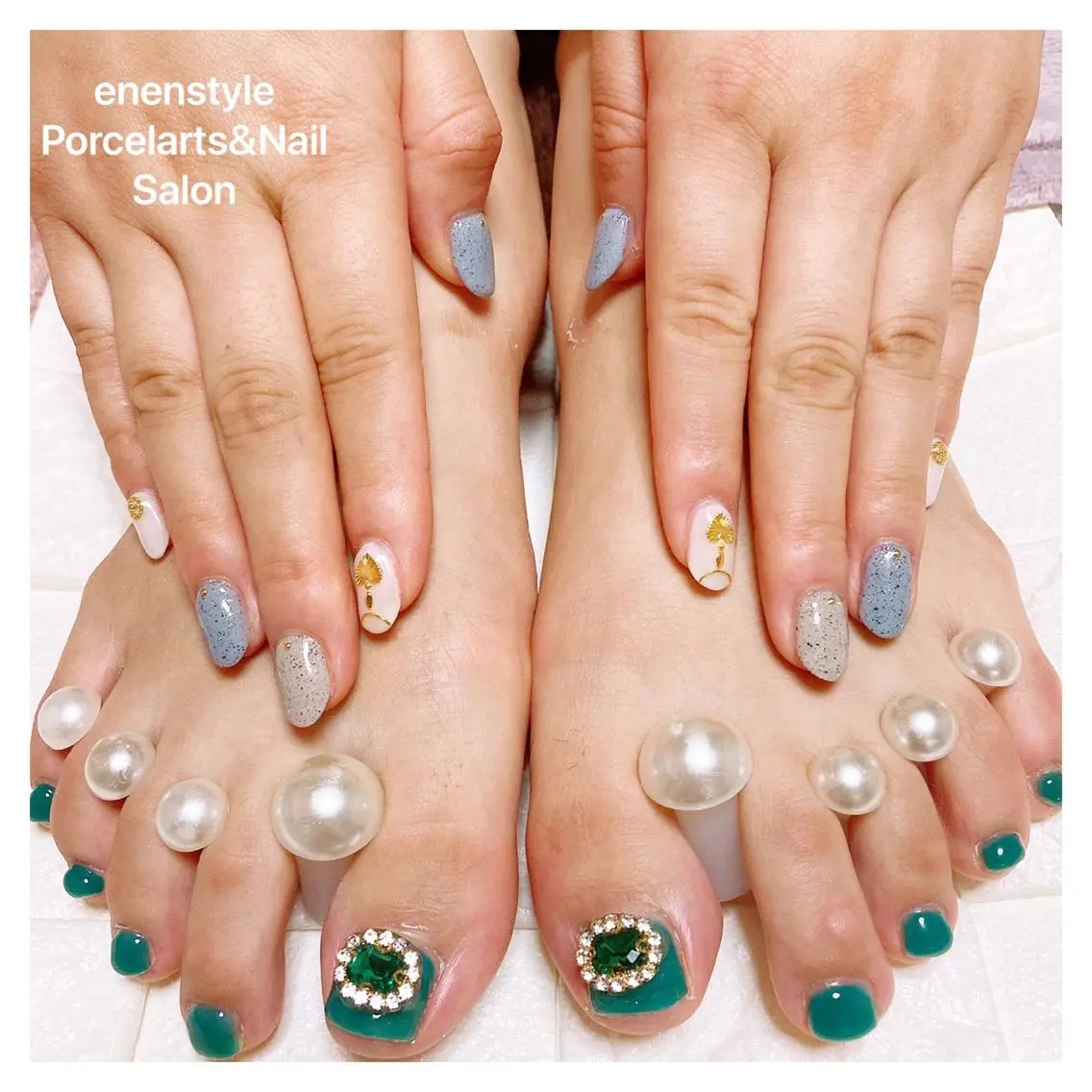 ミディアム ネイル 🐾enen style 🐾のネイルデザイン