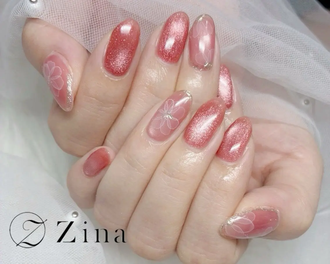 セミロング ハンドネイル 自爪育成/zina/ KIMIのネイルデザイン