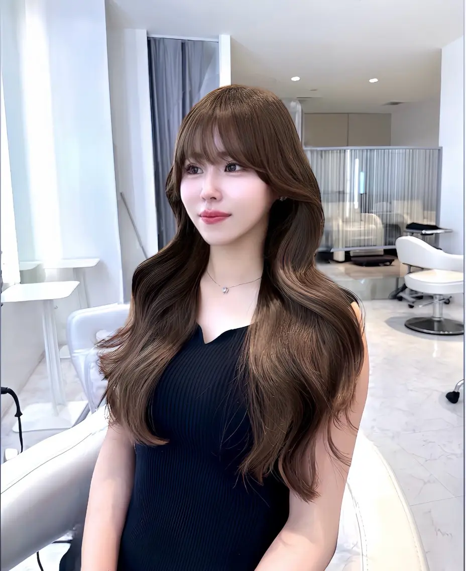 ロング カラー ベージュカラー ブラウンカラー 透明感カラー グレージュ ラベンダーカラー miuru/韓国ヘア /レイヤーカットのヘアスタイル