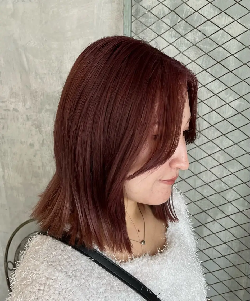 ミディアム カラー 🩷ྀི暖色カラー 🫧ྀིススマゴチヨのヘアスタイル