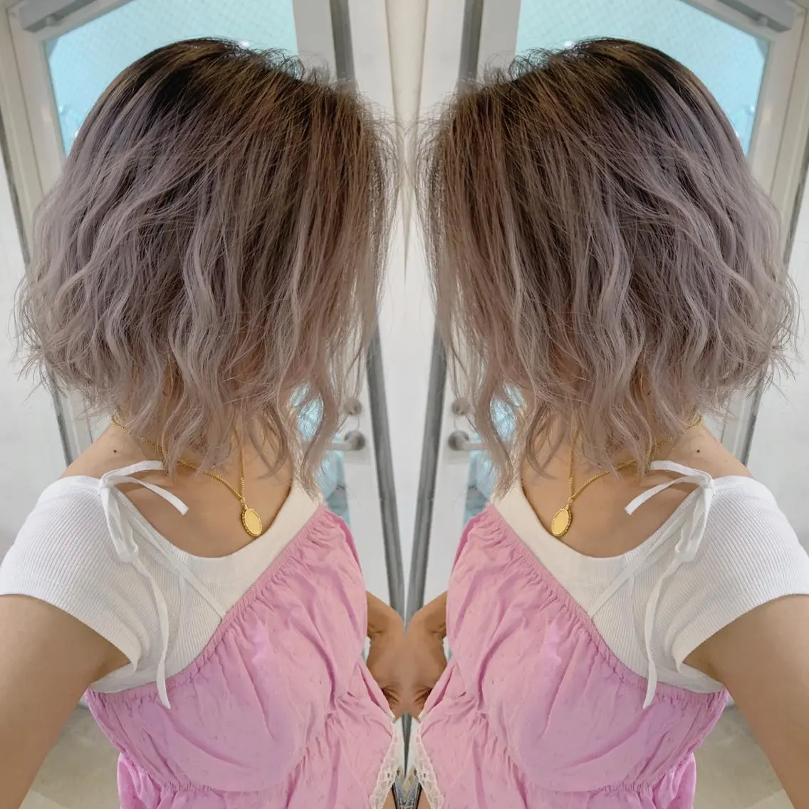 ショート カラー ヘアアレンジ ブロンド ヘアカラー トリートメント 縮毛矯正 髪質改善寺坂雄飛💐のヘアスタイル