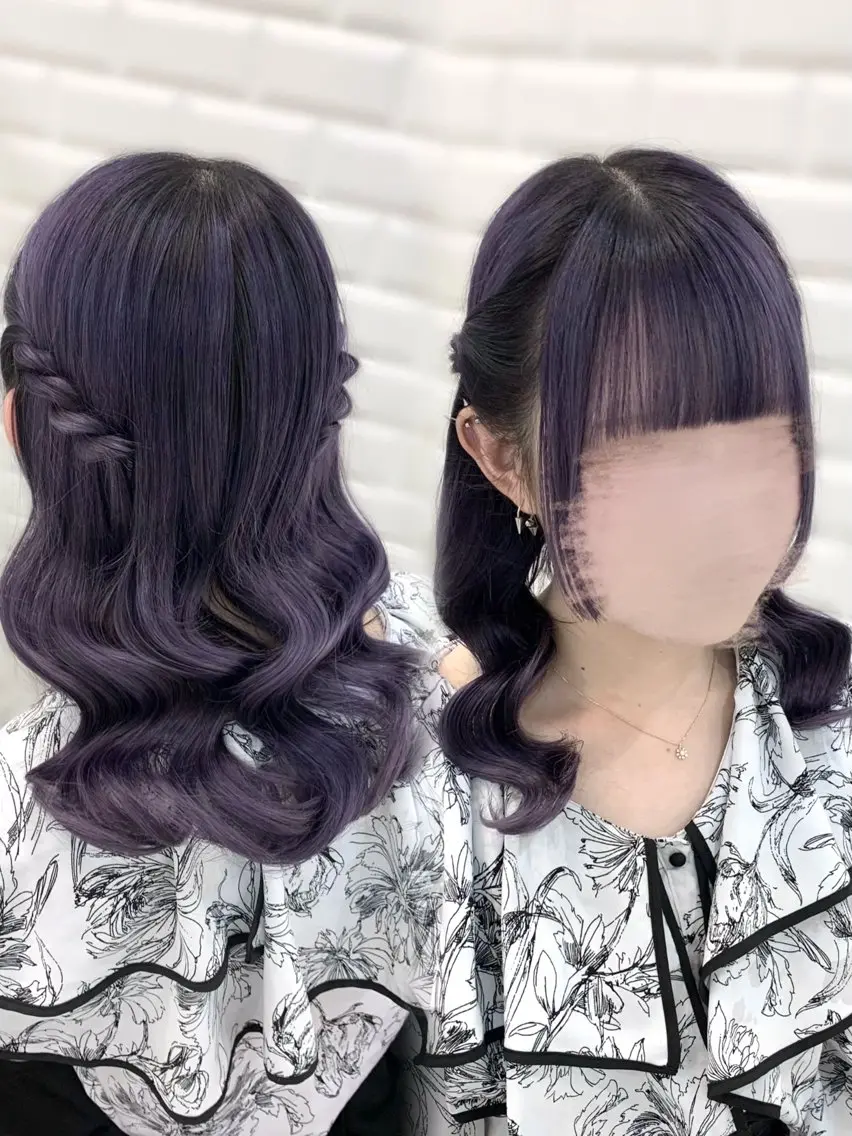 ミディアム ヘアカラー ヘアセット 松村 知佳のヘアスタイル