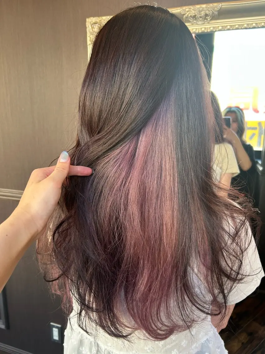 ロング カラー カット ヘアカラー トリートメント Rina🌷 ダメージレスカラーのヘアスタイル