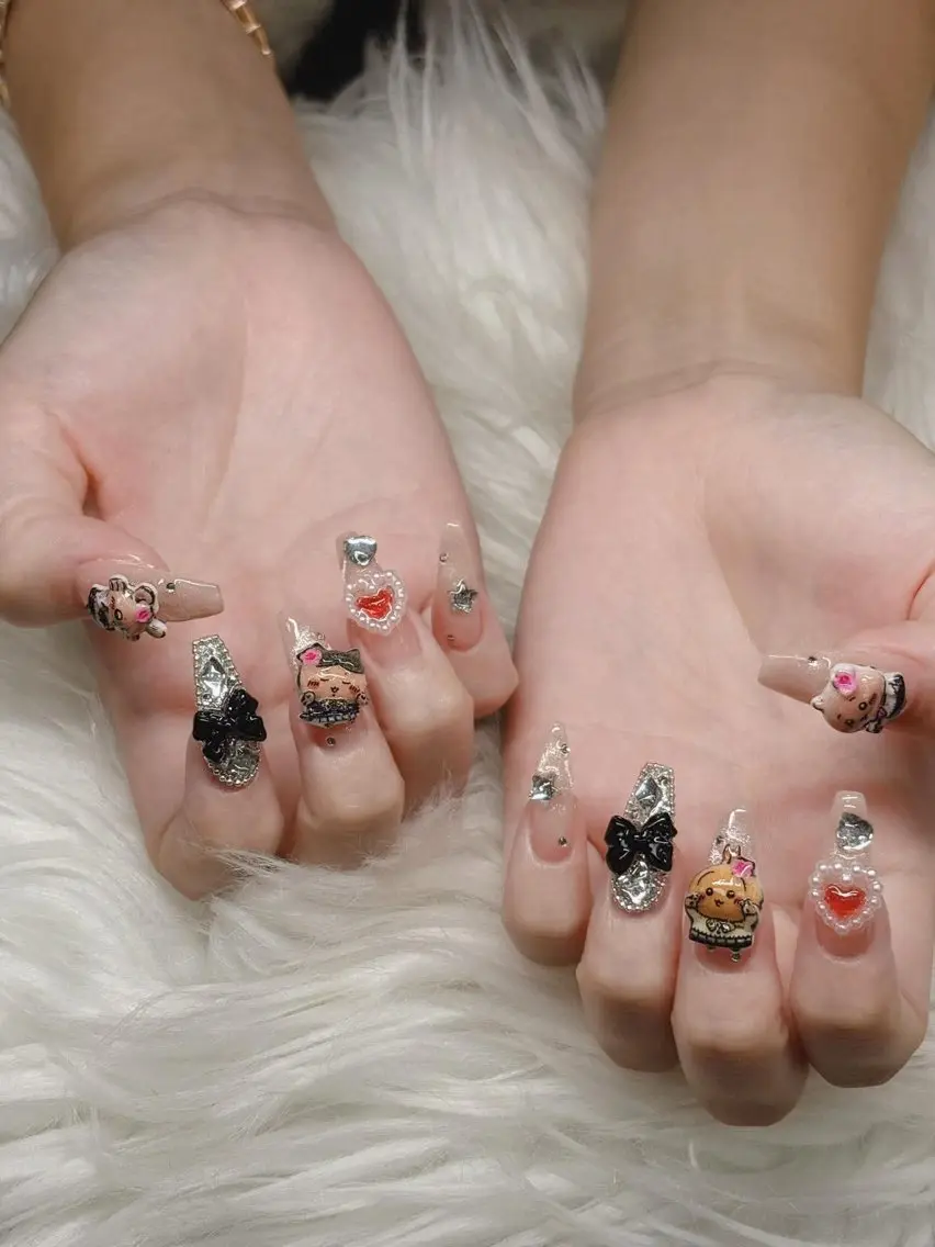 ネイル 長さ出し グラデーション 卒業式 キラキラネイル マグネットネイル Lee Nailsのネイルデザイン