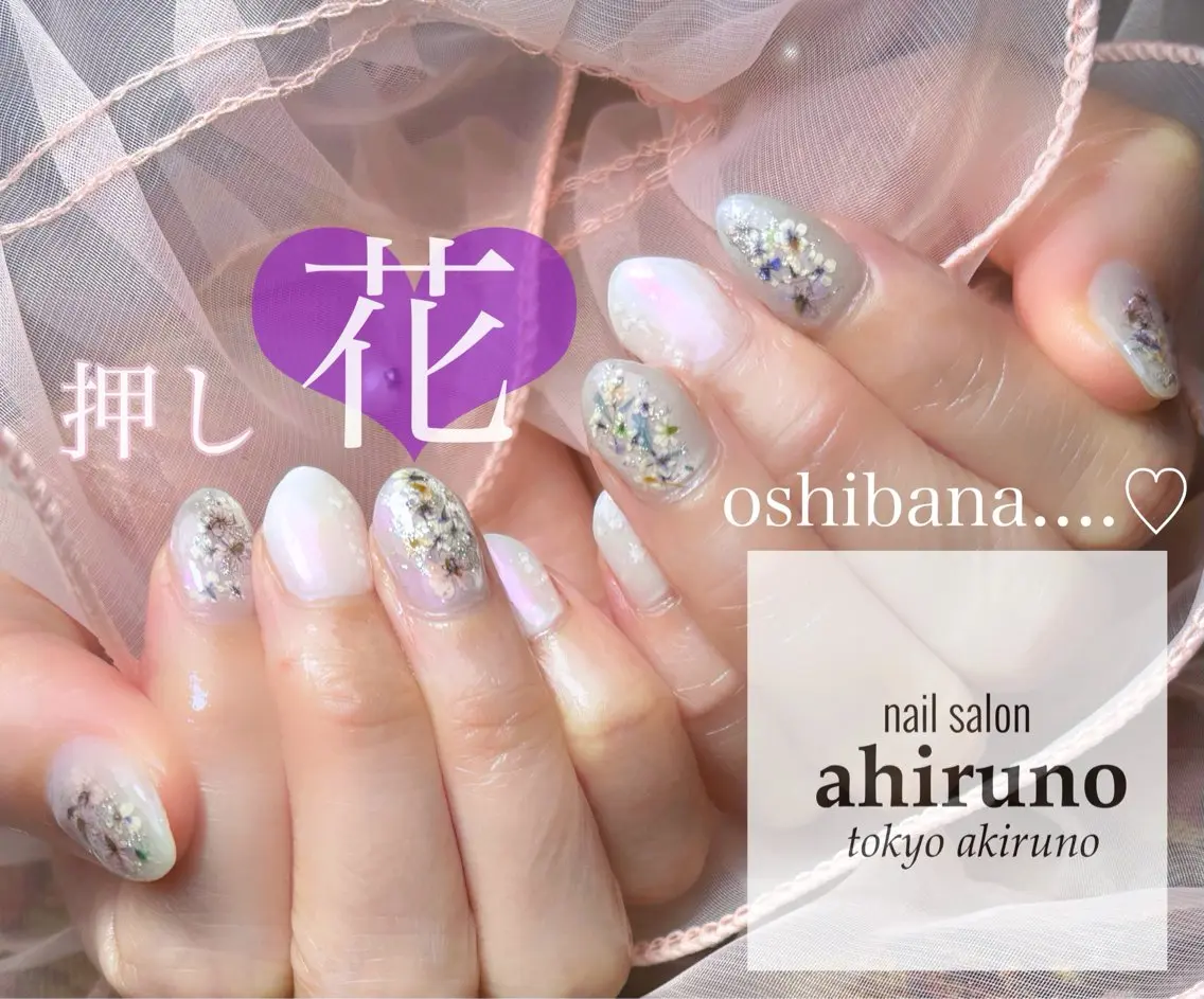 ネイル フラワーネイル 春ネイル 東京あきる野市ネイル ✿ ｙｕiのネイルデザイン