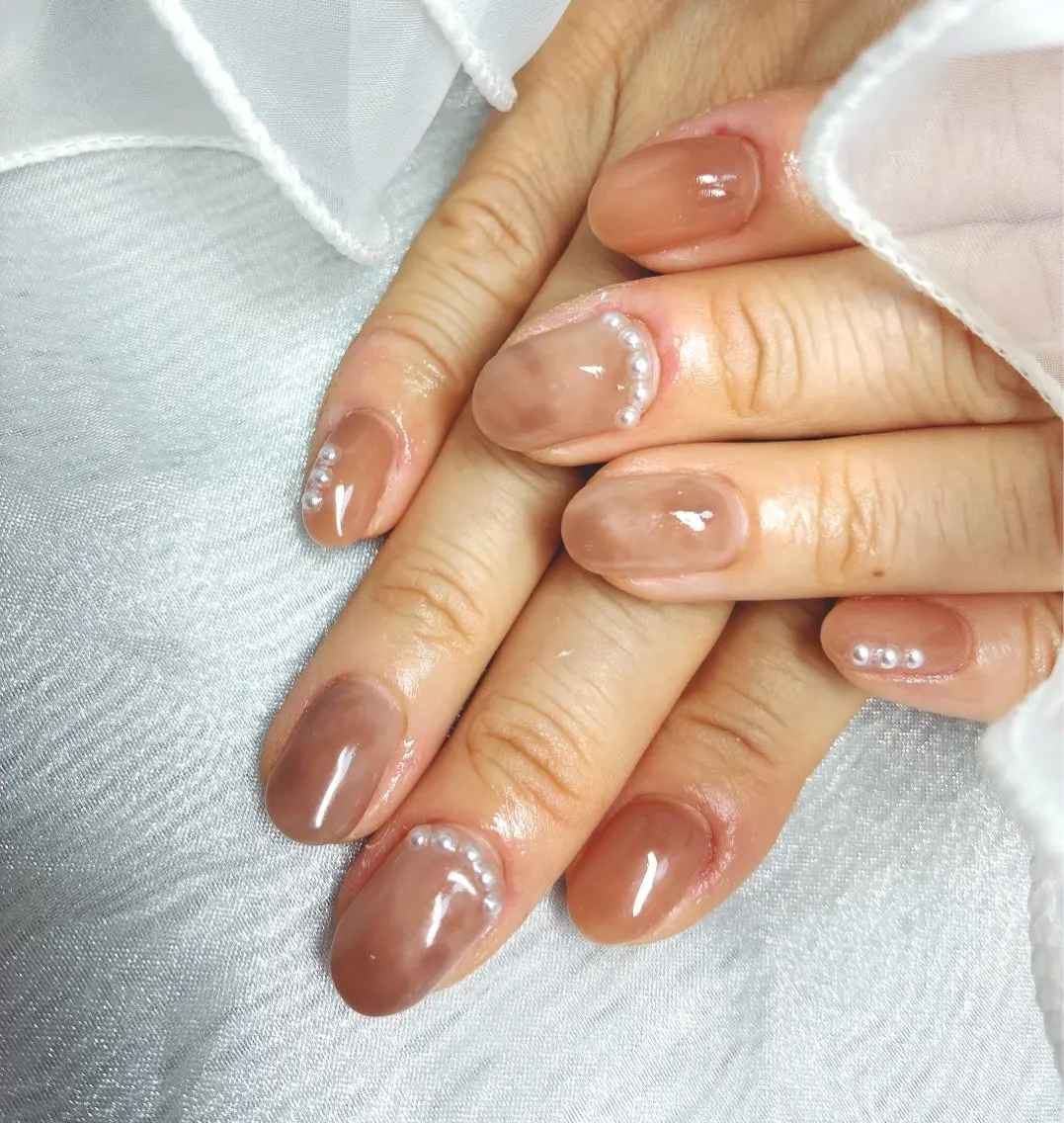 ネイル 大理石ネイル(マーブル) 春ネイル ハンドネイル ハンドケア GAL_NAIL Miraiのネイルデザイン