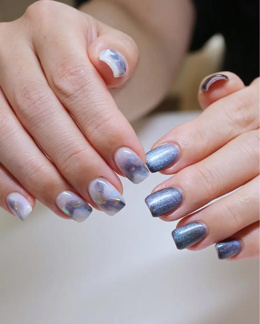ネイル マグネットネイル ニュアンスネイル ハンドネイル Baku Nailsのネイルデザイン