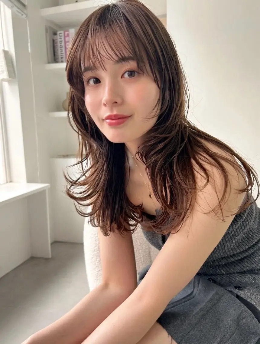 ロング カット トリートメント レディースカット🎀 NANAHAのヘアスタイル