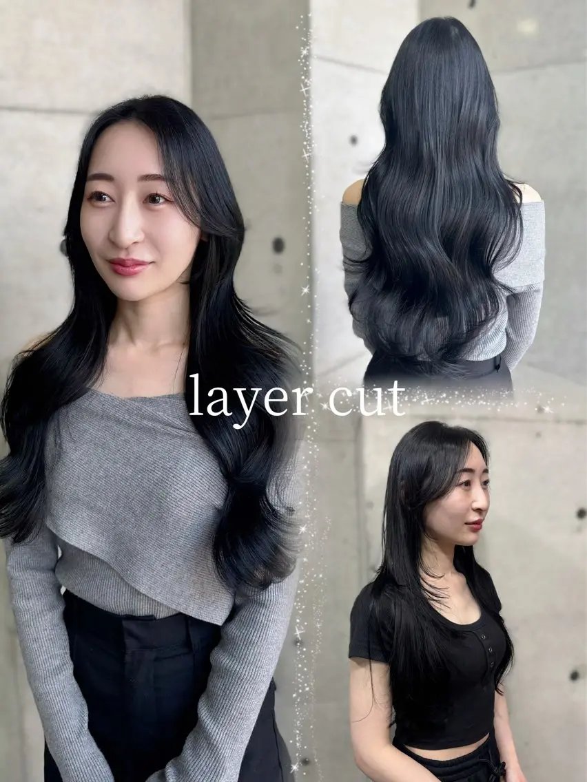 ロング レイヤーカット カット ヘアカラー レイヤー/韓国ヘア 慎之介のヘアスタイル