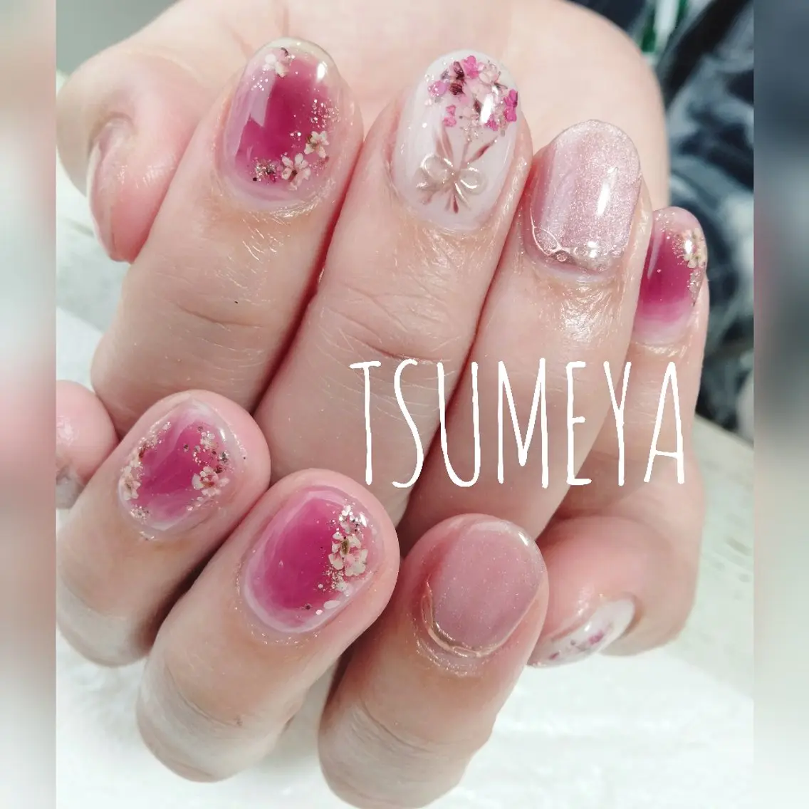 ネイル チークネイル マグネットネイル ハンドネイル _TSUMEYA _のネイルデザイン