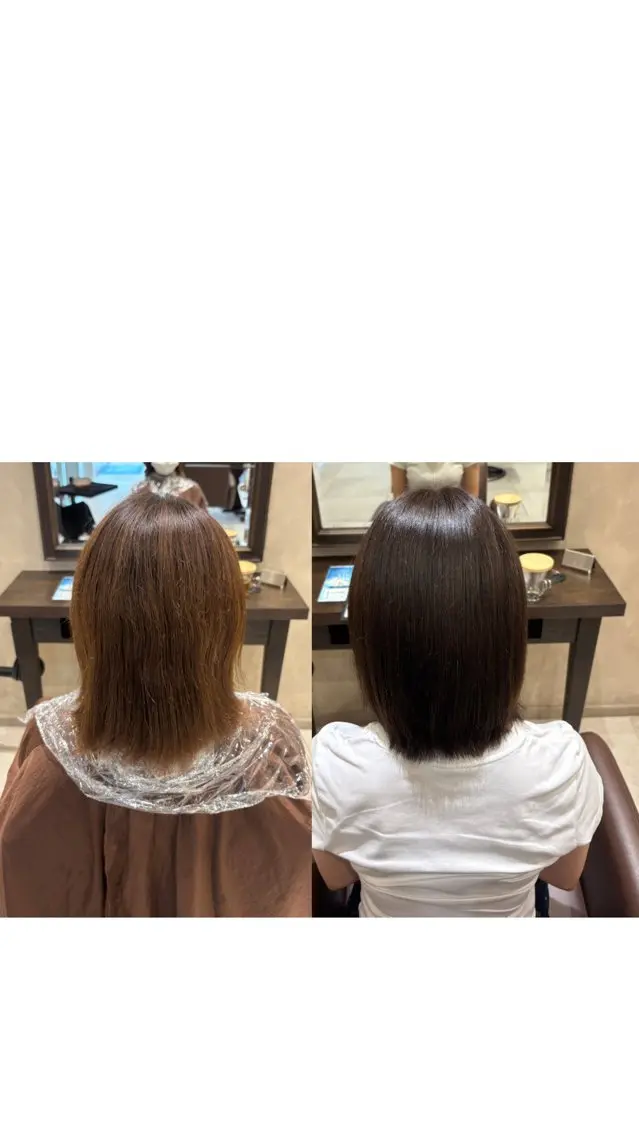 カラー グレージュ 宮下 紗歩のヘアスタイル