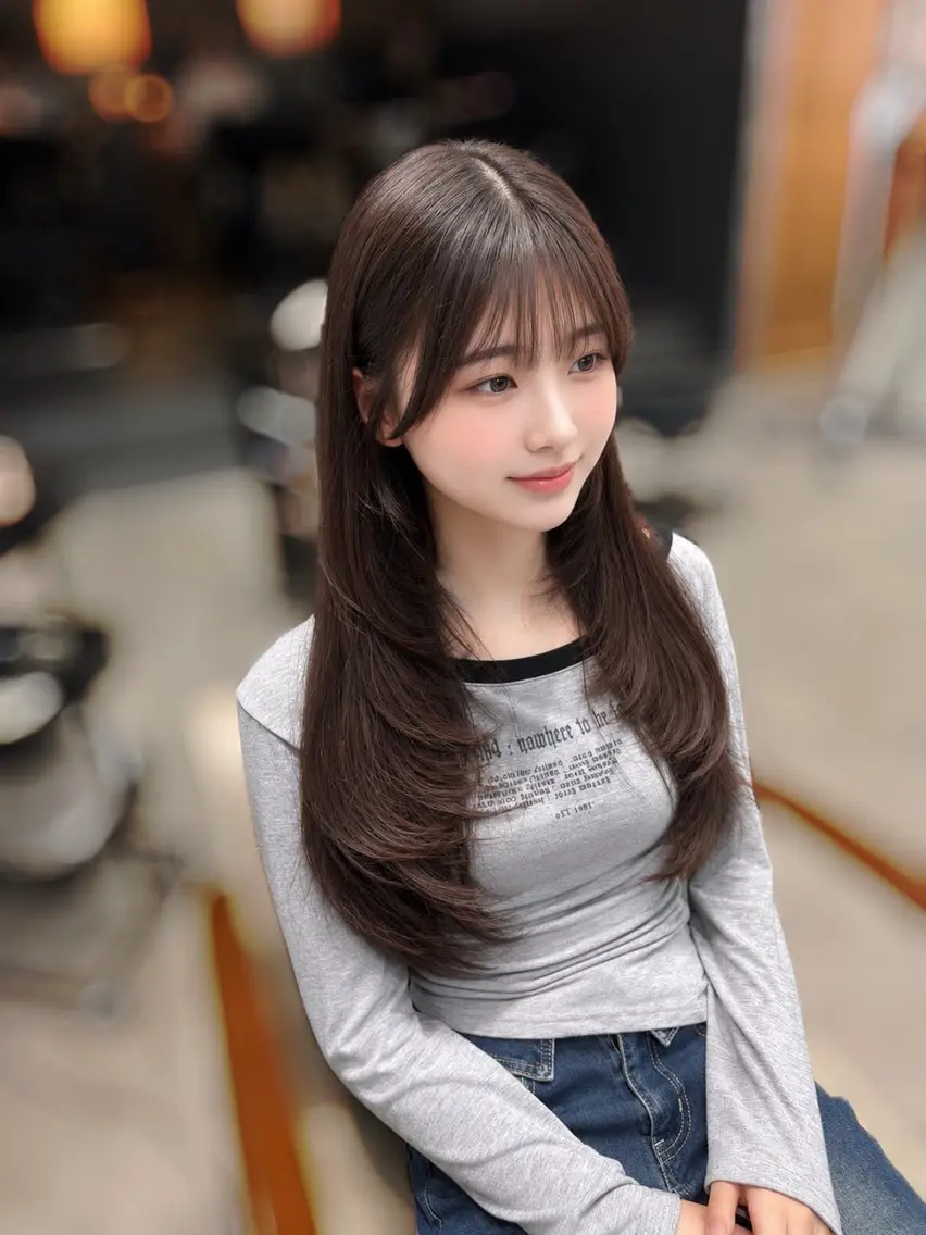 ロング カット MIHO 海外風レイヤーのヘアスタイル