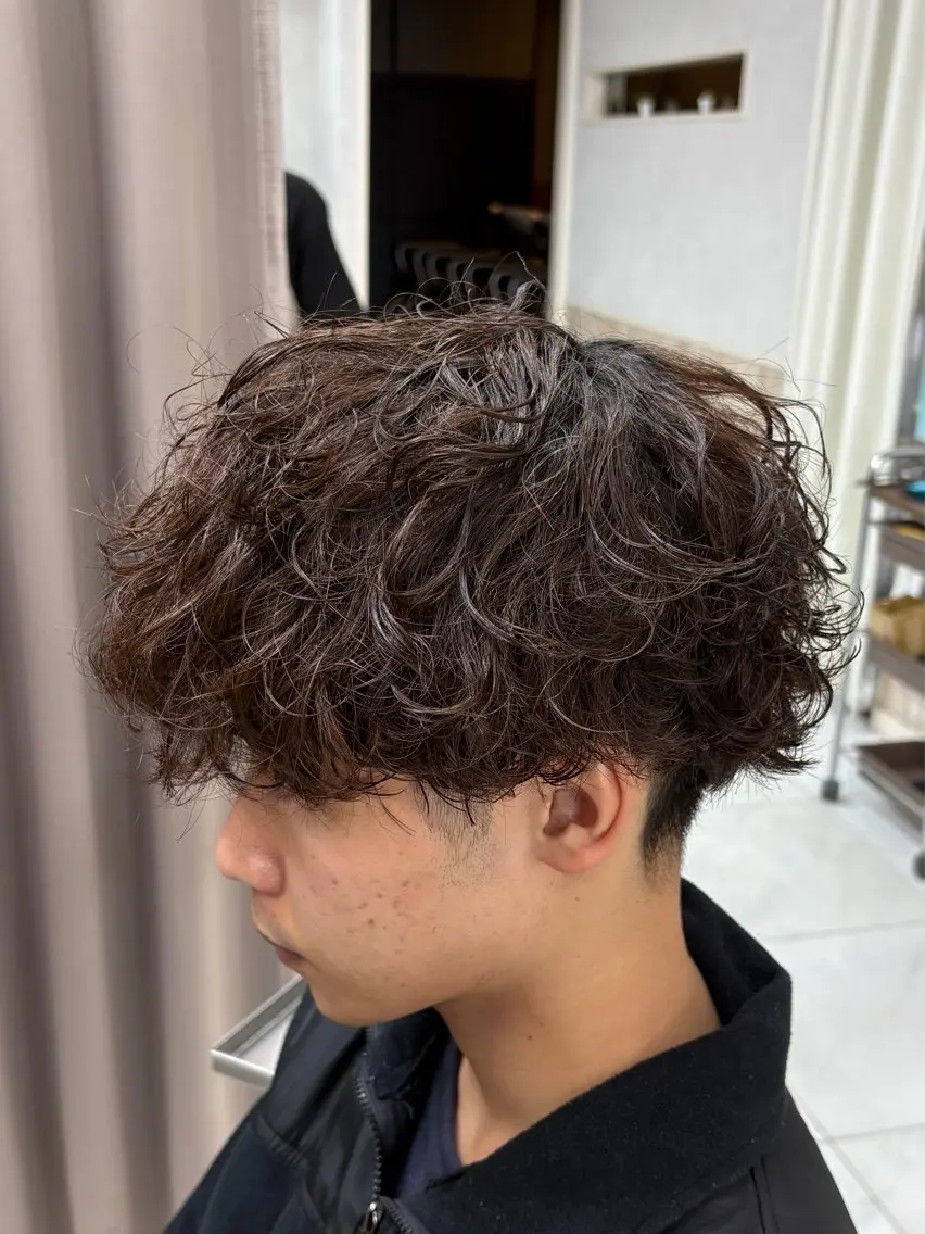 ショート パーマ メンズ カット ヘアセット GRANDEUR ryuのヘアスタイル