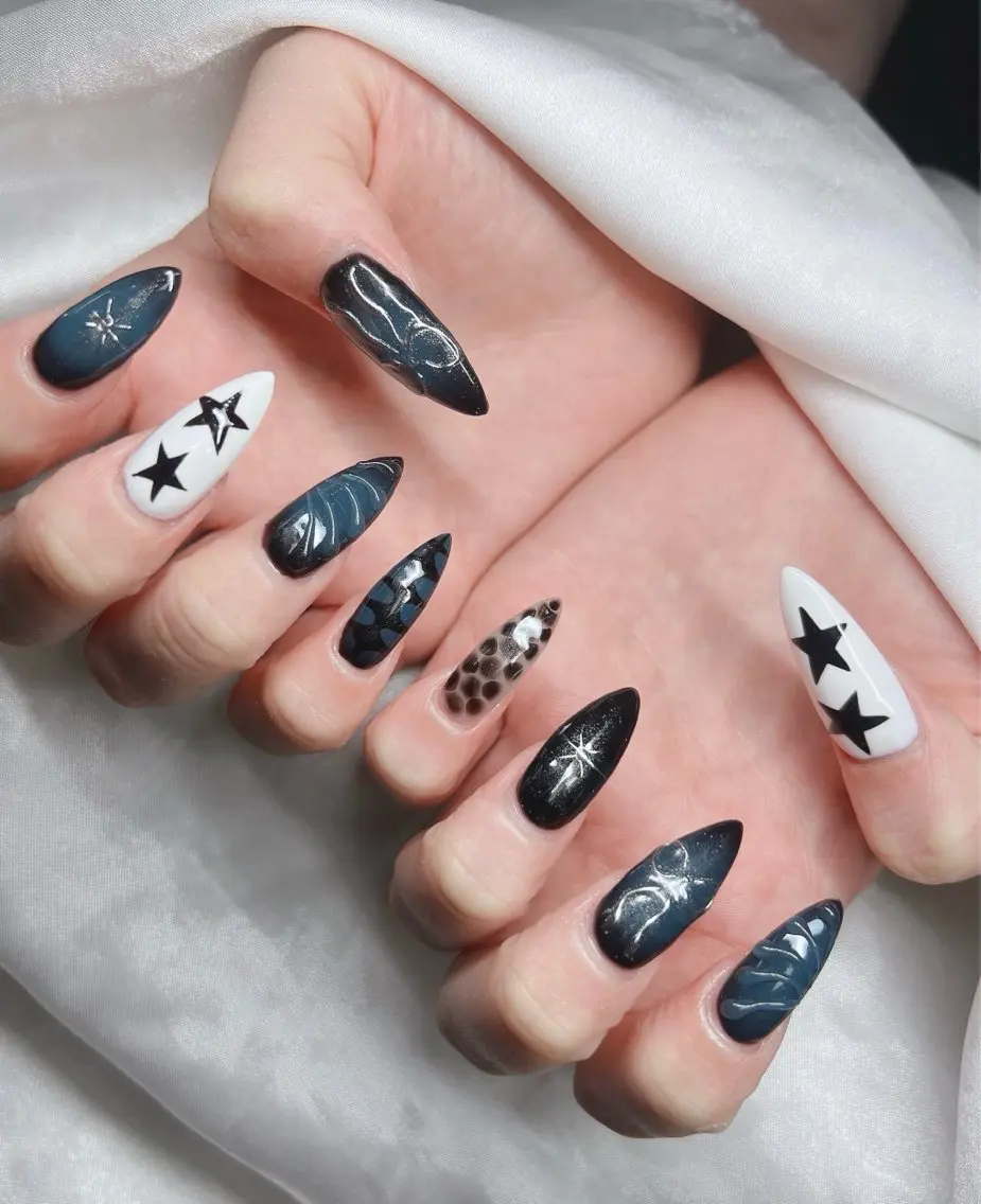 ネイル 長さ出し グラデーション キラキラネイル マグネットネイル ニュアンスネイル Lee Nails チップ長さだし専門店のネイルデザイン