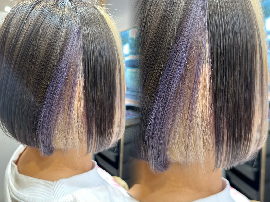 ショート パープルカラー ヘアカラー トリートメント IROWどうもん店 /まゆなのヘアスタイル