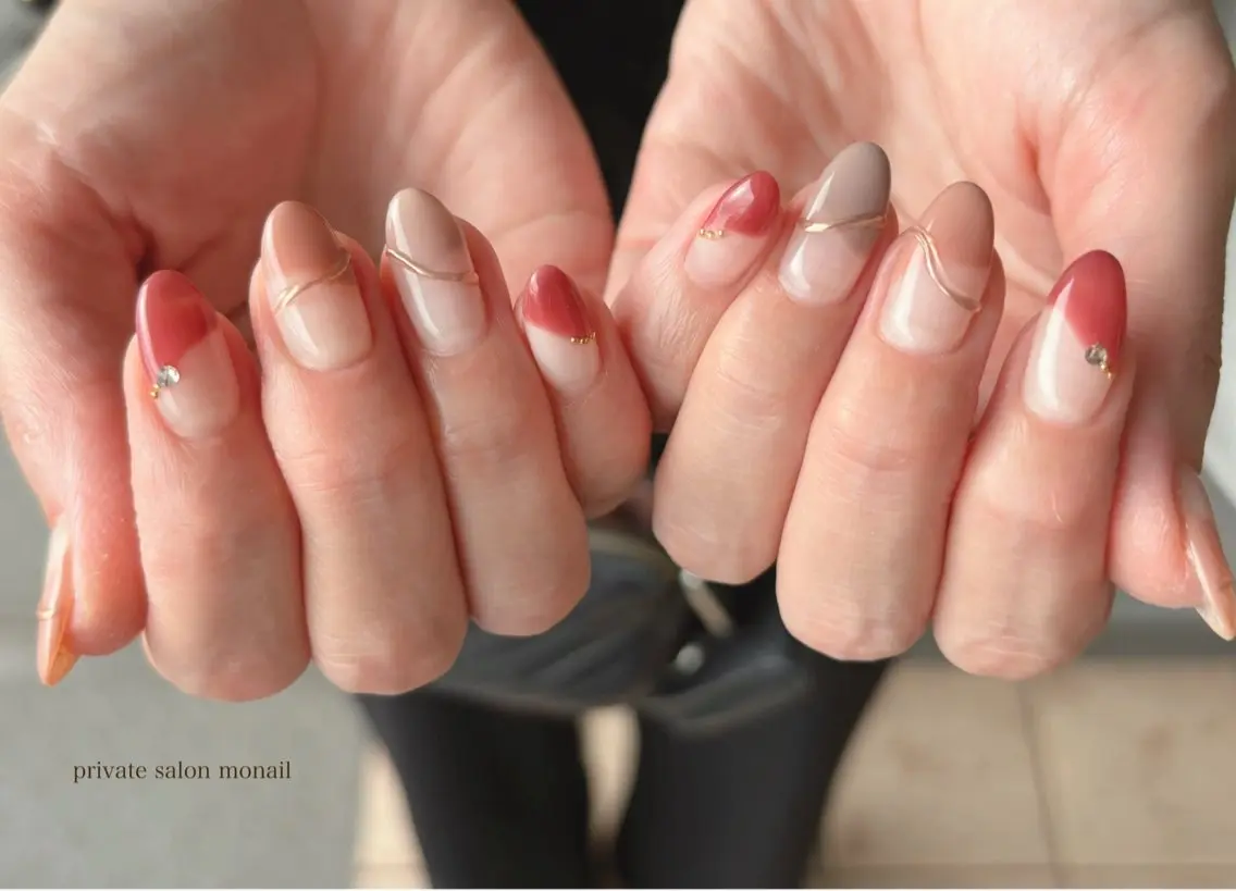 ネイル フレンチネイル ハンドネイル nail salon monailのネイルデザイン