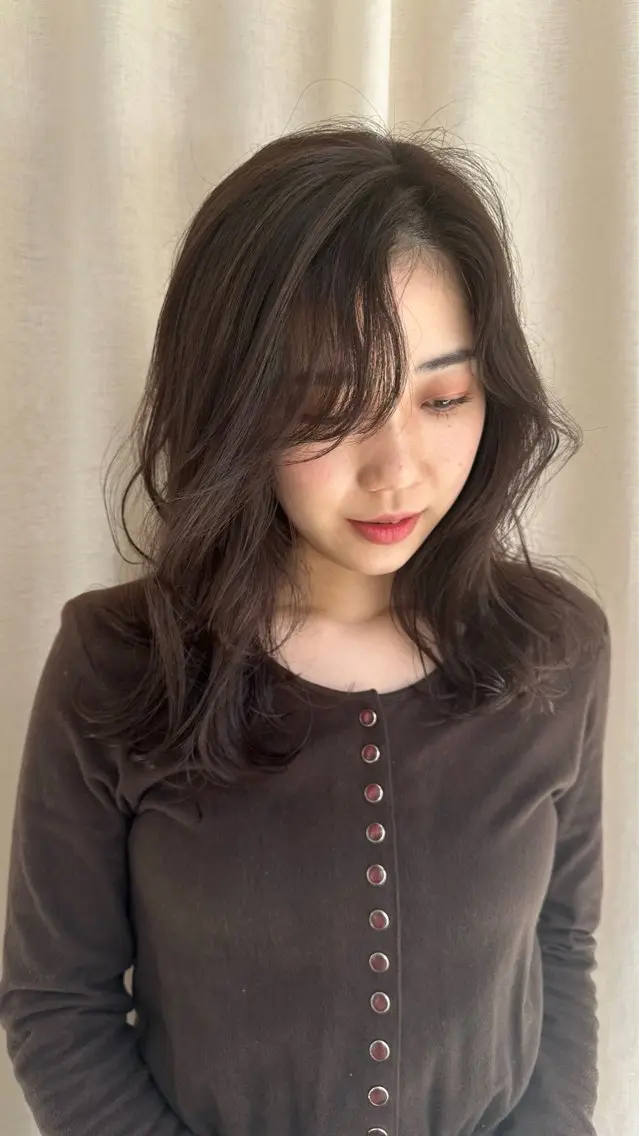 ミディアム カラー カット ヘアカラー 福島kico ナカウチのヘアスタイル