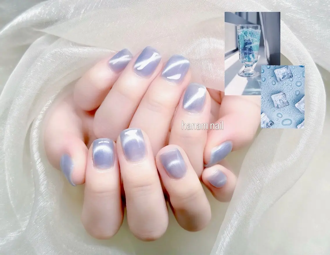 ネイル ハンドネイル hanam nail 🌿🩵ハナムネイルのネイルデザイン