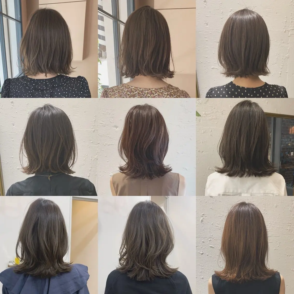 ミディアム カラー ボブ くびれヘア レイヤーカット カット ヘアカラー トリートメント レイヤー/髪質改善 デジパ/tenderのヘアスタイル