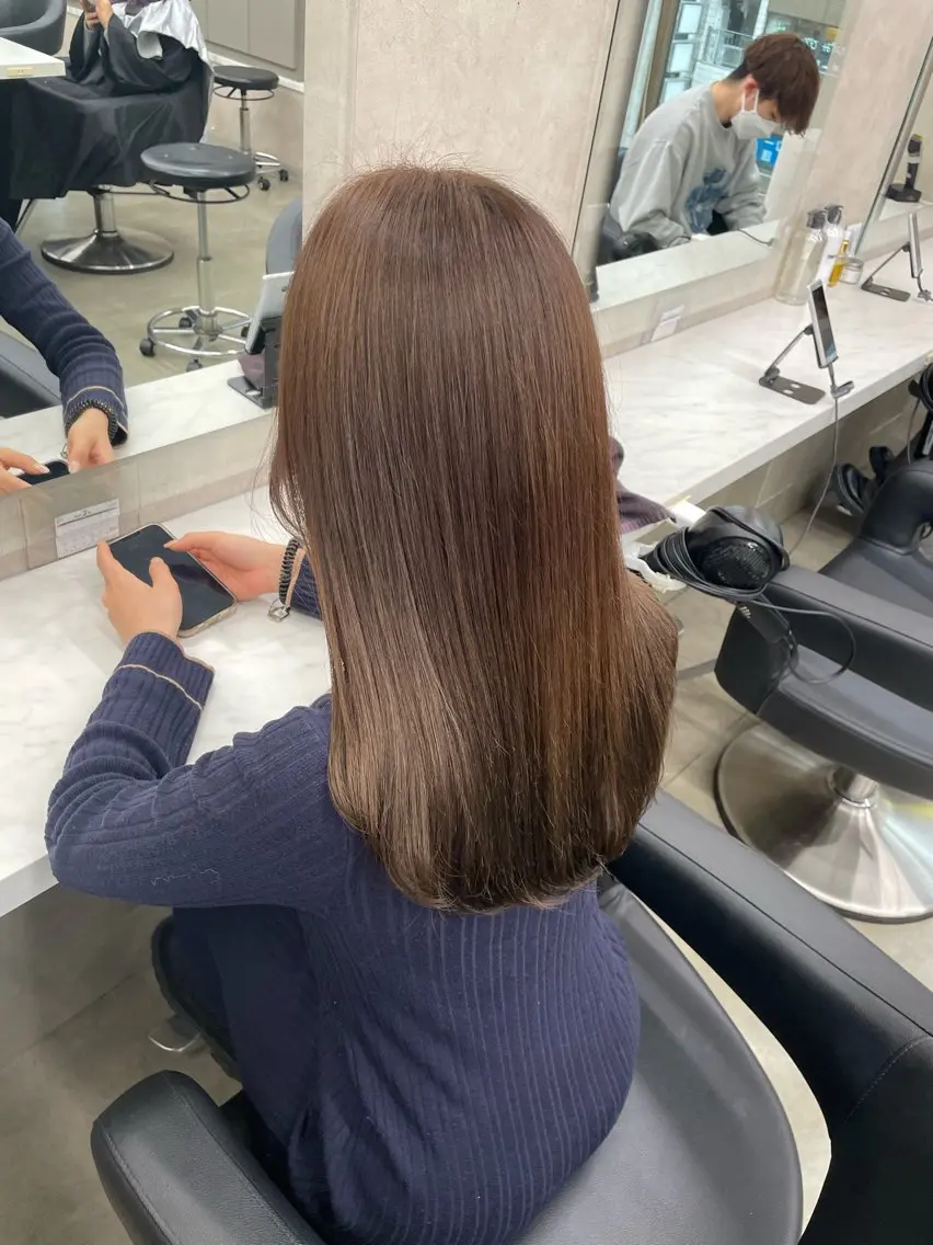 セミロング カラー ヘアアレンジ 💗横浜美容室 💗HARUNAのヘアスタイル