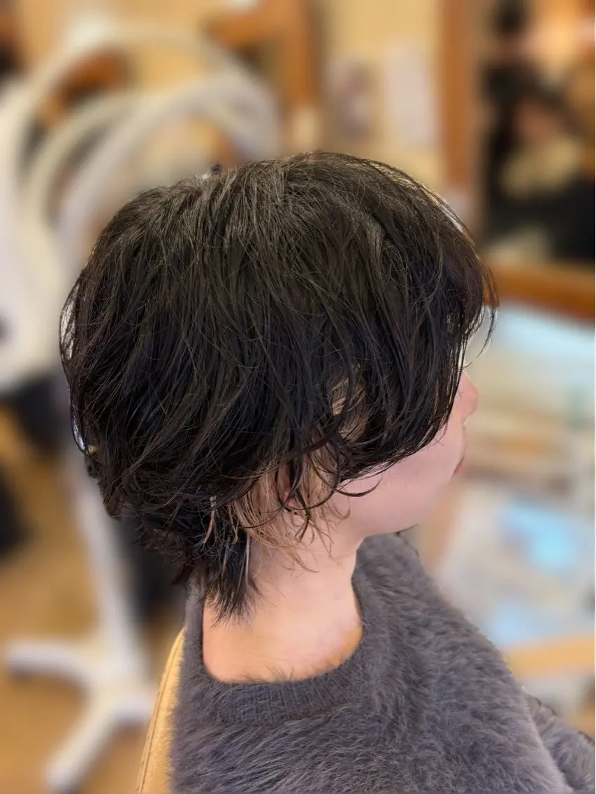 ショート カット パーマ 柘植 雅大のヘアスタイル