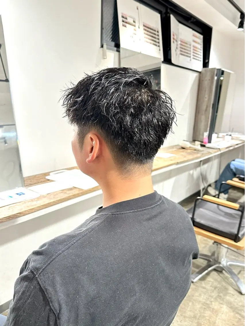 メンズ フェードカット メンズパーマ スパイキーショート 刈り上げ カット 骨格補正施術/メンズ 専門美容師/YUYAのヘアスタイル