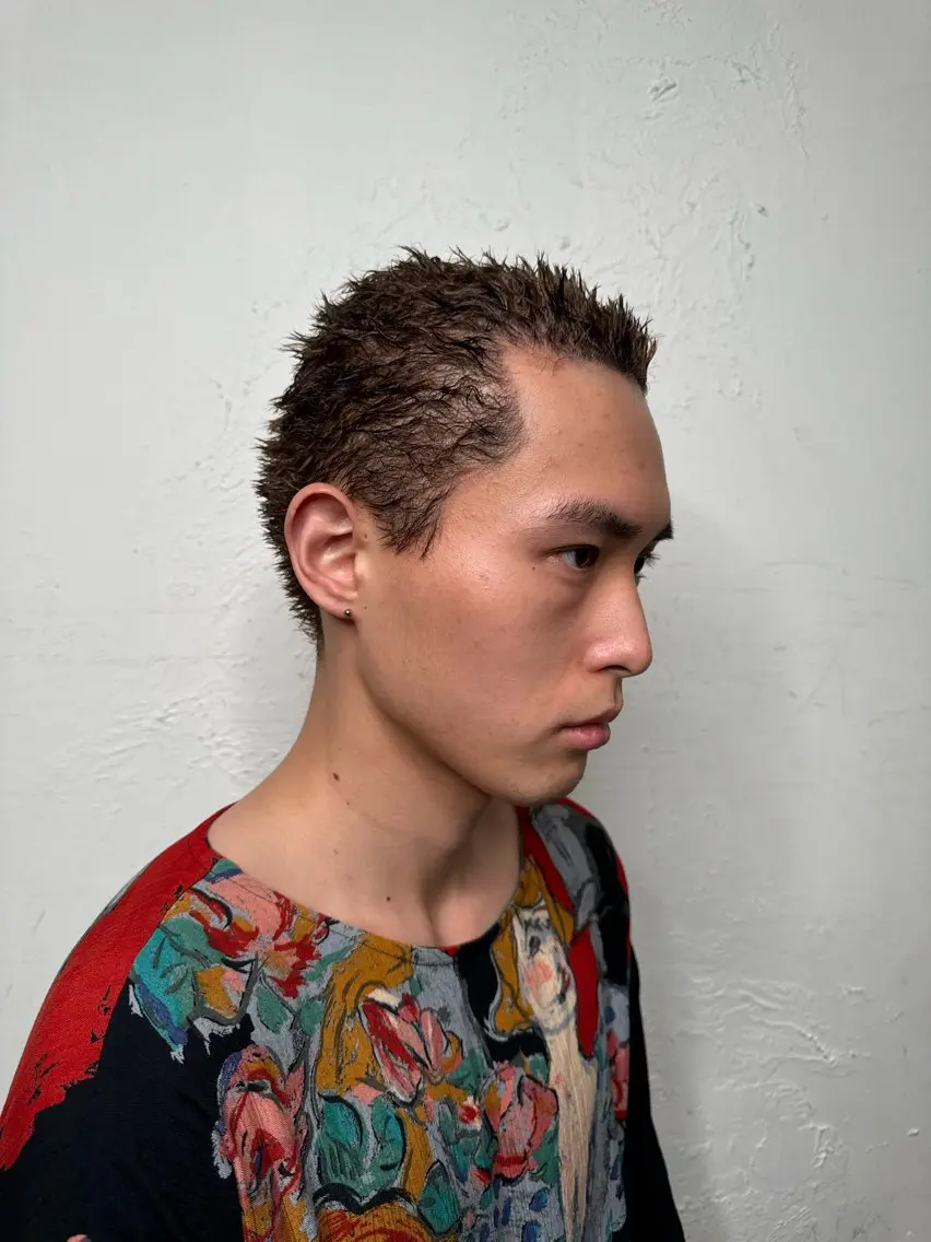ショート カラー パーマ メンズ メンズパーマ ブラウンカラー ダブルカラー 💈メンズ特化💈 TASUKUのヘアスタイル