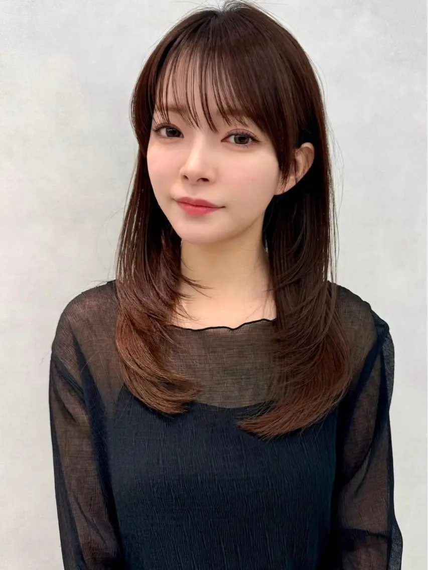 ロング カラー ヘアアレンジ 顔周りカット 韓国風ヘア レイヤーカット 小顔カット カット ヘアカラー ✨レイヤー/ 透明感カラー✨冨永剛のヘアスタイル