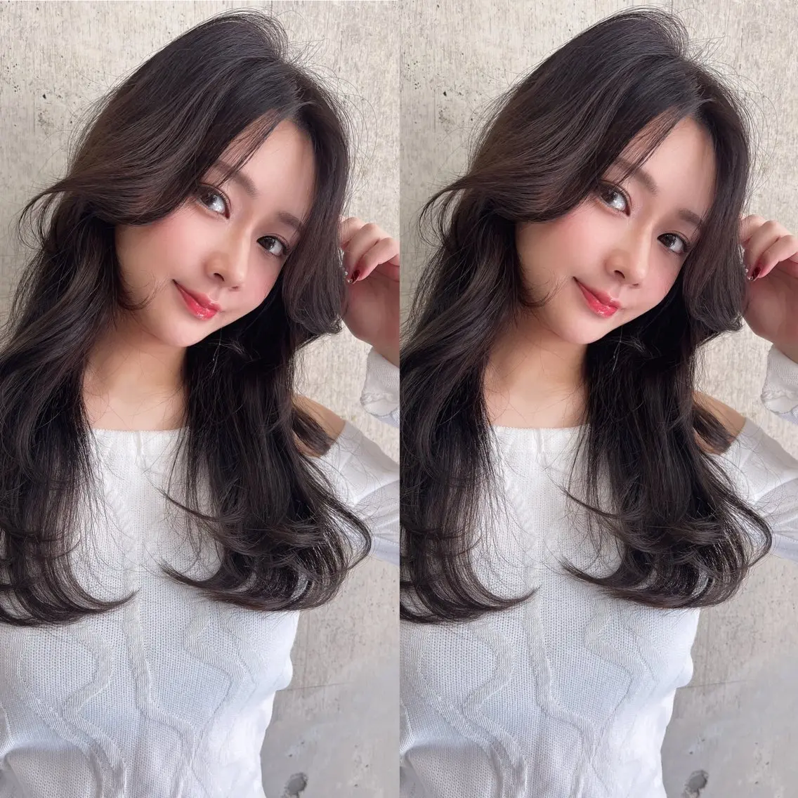 ロング レイヤーカット カット ヘアカラー トリートメント 韓国ヘア特化型美容師 カワノマイ🇰🇷のヘアスタイル