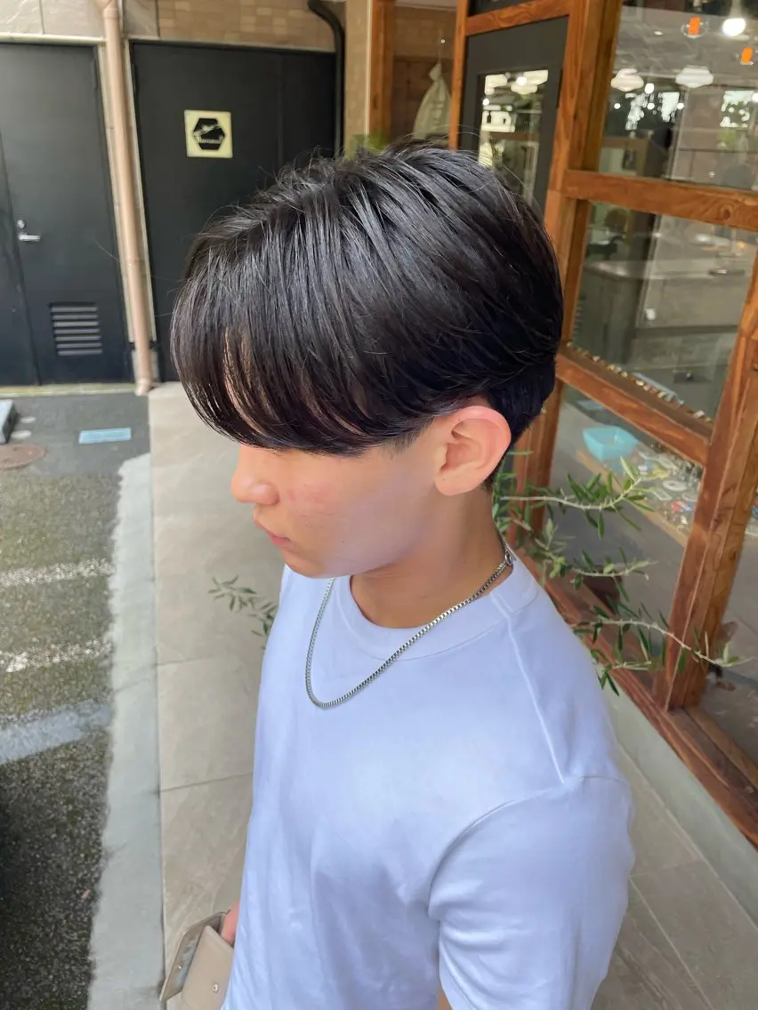 パーマ メンズ センターパート マッシュ 学生（メンズ向け） 学生 縮毛矯正 カット 縮毛矯正 メンズパーマ特化 💥森田まさはるのヘアスタイル