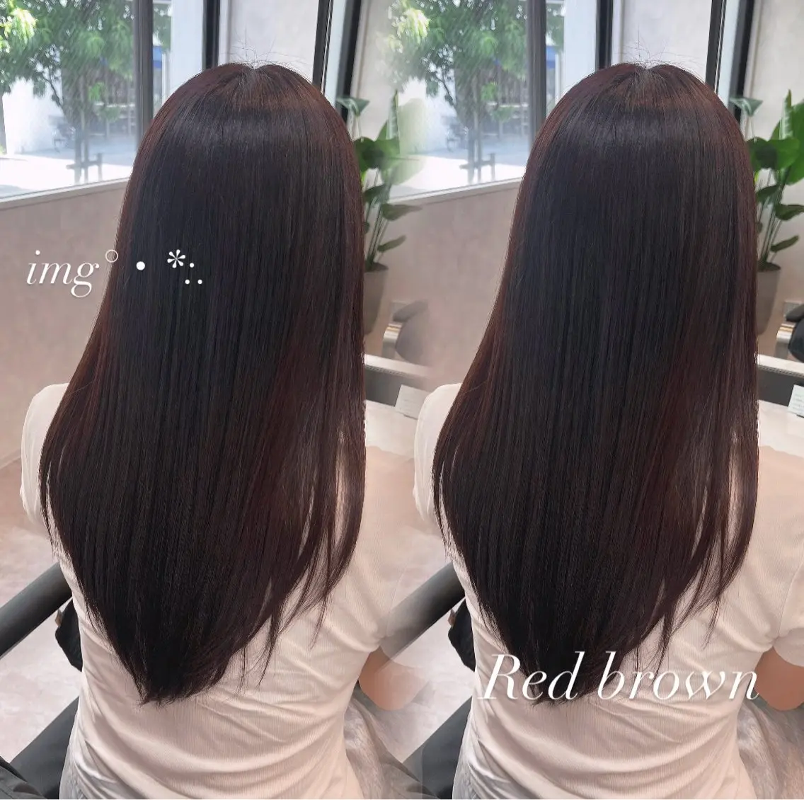 ロング レッドブラウン 髪質改善 トリートメント ヘアカラー トリートメント SHUKA🎀カラ ー/錦糸町/韓国風のヘアスタイル