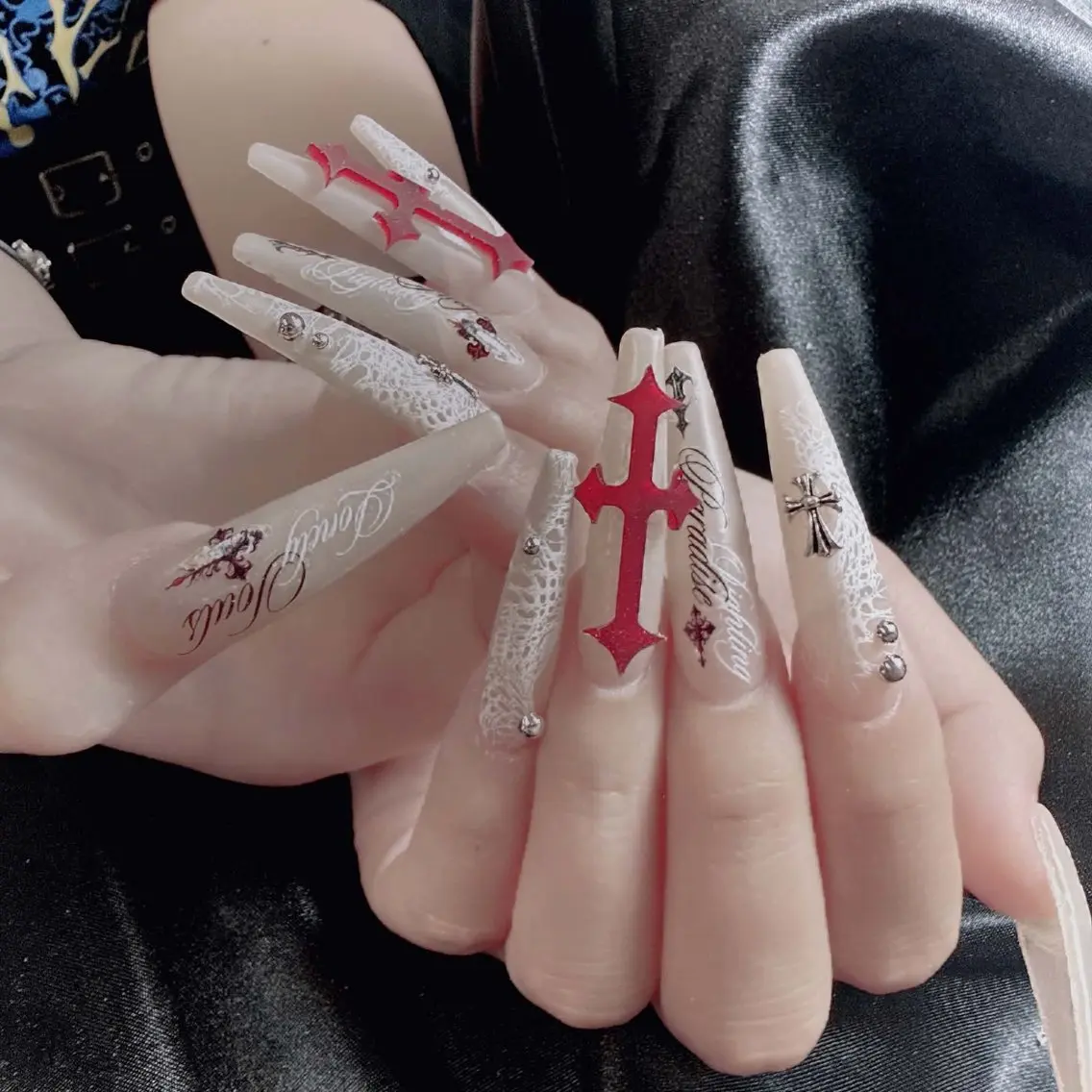 ロング カラー 韓国風ヘア ロング ハンドネイル CoCo Nail 長さ出し専門店のネイルデザイン