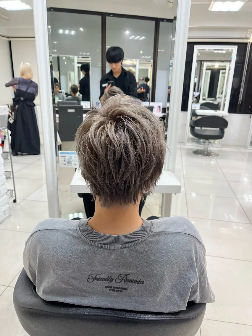 ショート 【シャドウパーマ センターパート】義心のヘアスタイル