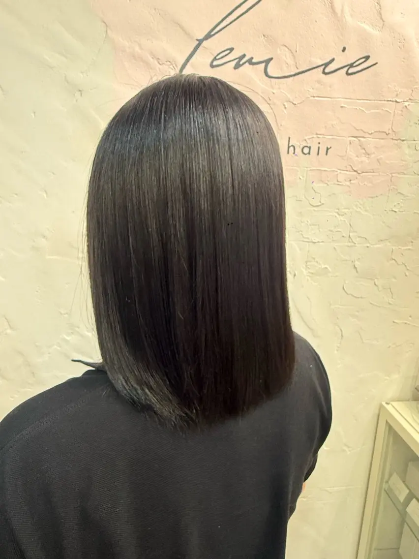 ミディアム カラー 髪質改善 トリートメント 山崎 更紗のヘアスタイル
