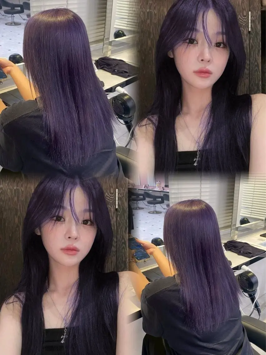 セミロング ヘアカラー トリートメント 縮毛矯正/ブリーチな しラベンダー/心優のヘアスタイル