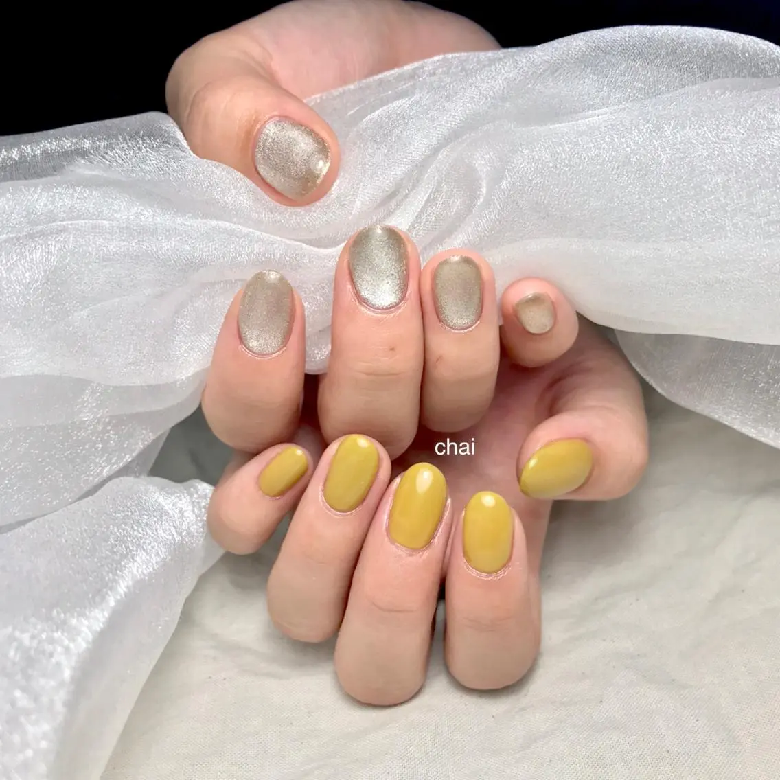 ネイル マグネットネイル ハンドネイル chai nail _ai📍鶴橋/桃谷のネイルデザイン