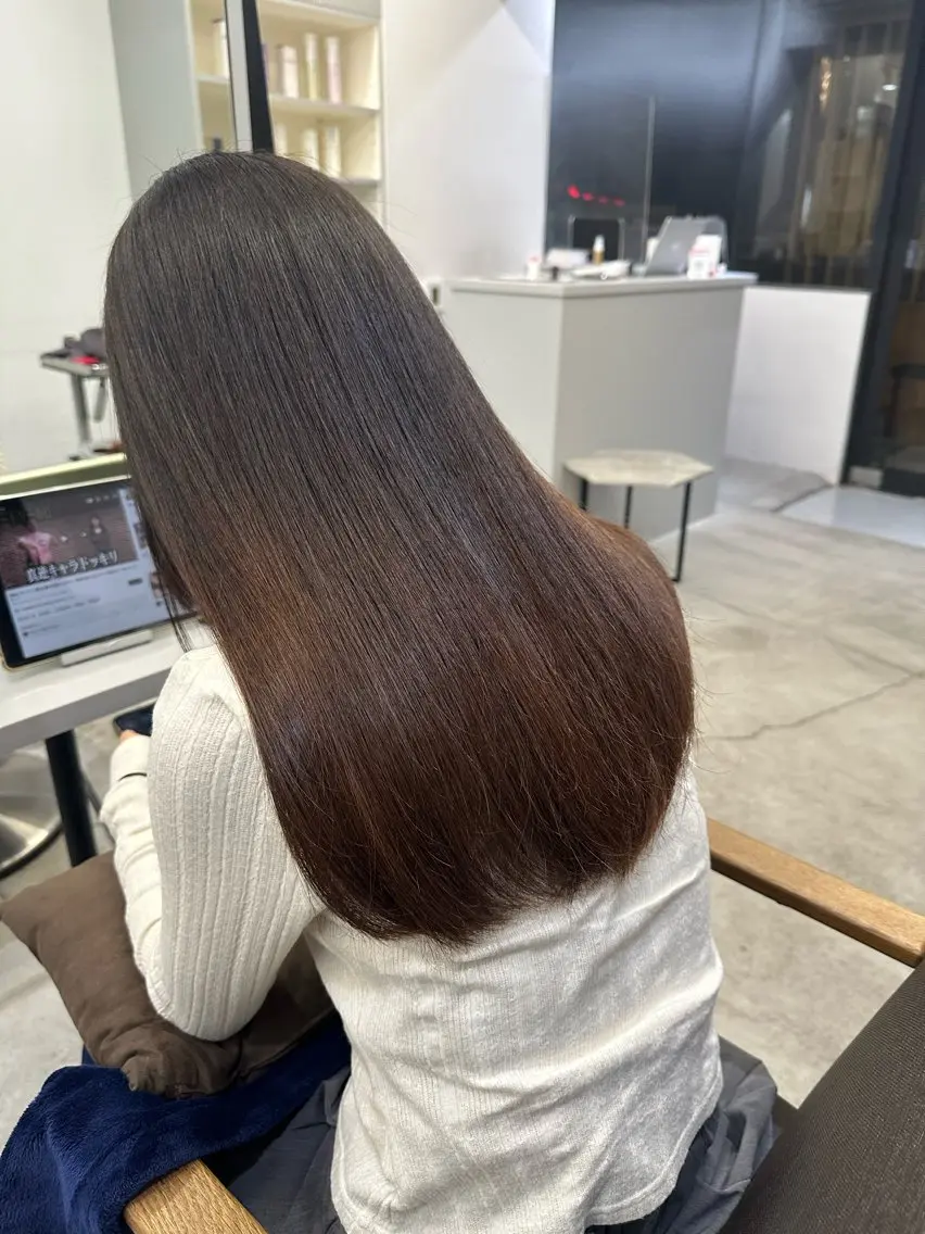 セミロング パーマ ヘアカラー 縮毛矯正 ハイトーンカラー が絶対可愛い✨泰聖✨のヘアスタイル