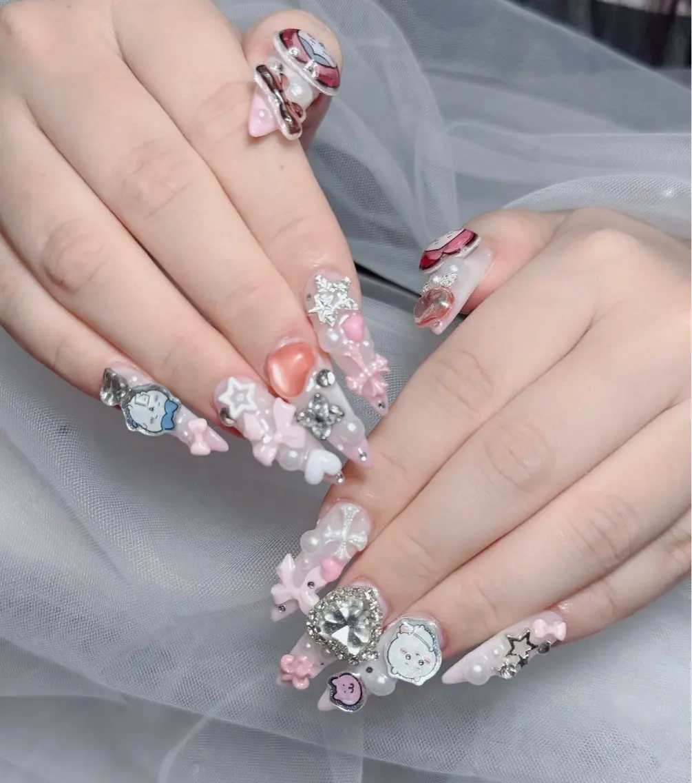 ネイル チークネイル 長さ出し フラッシュネイル フレンチネイル グラデーション ハンドネイル Lenie Nail Salonのネイルデザイン