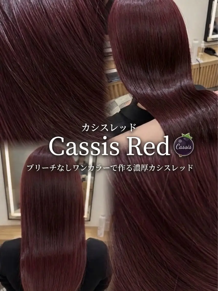 カラー ブリーチ カシス ブリーチなしカラー レッドカラー 浦和/透明感カラー/ 似合わせ/ジュエリのヘアスタイル