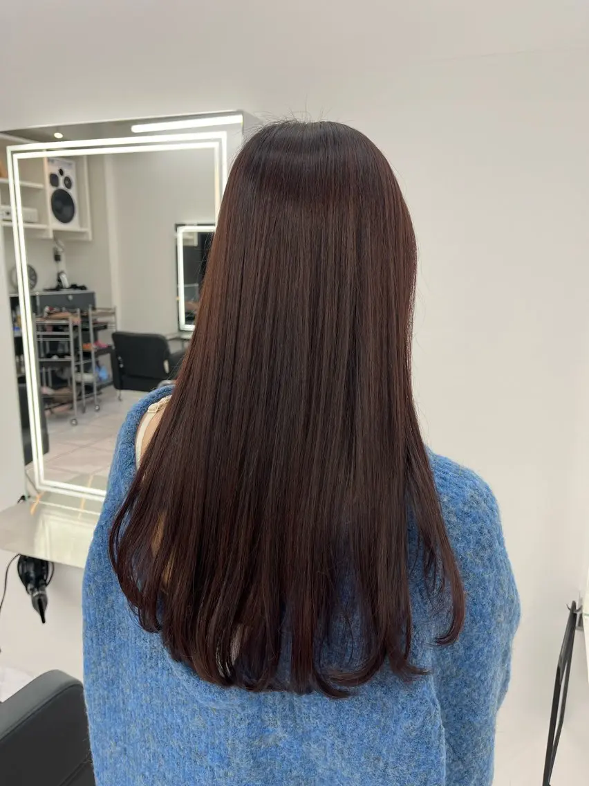 セミロング 髪質改善 縮毛矯正 トリートメント カット ヘアカラー 縮毛矯正 トリートメント 髪質改善縮毛矯正/暖 色カラー/ウエダカナのヘアスタイル