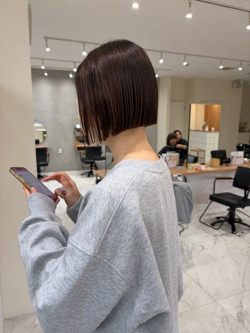 ショート カット ヘアカラー トリートメント YUUKI/ミニボブ ボブ/髪質改善のヘアスタイル