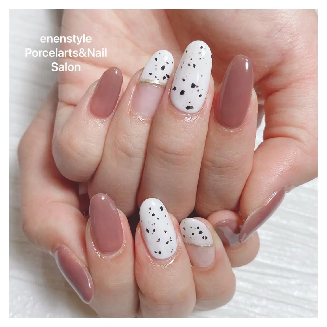 ミディアム ネイル ハンドネイル 🐾enen style 🐾のネイルデザイン