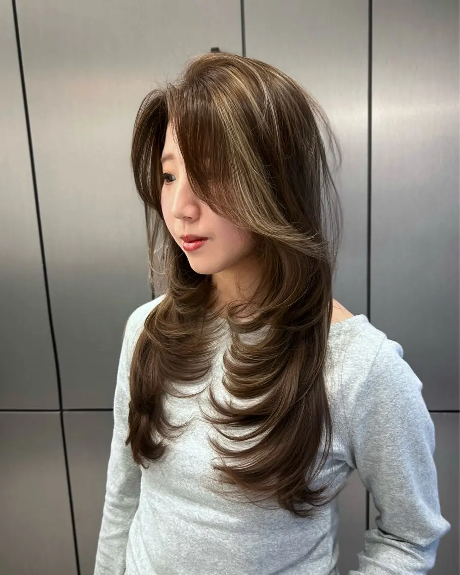 ロング ハイライト レイヤーカット カット ヘアカラー 大人レイヤー/艶美髪 🇺🇸TOMONAのヘアスタイル